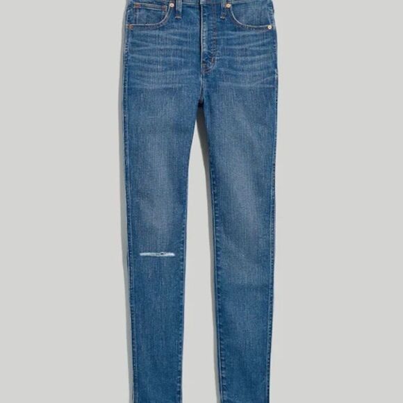 Madewell 10" High Rise Skinny Ripped Knee Jeans Sz 29 - Picture 1 of 10